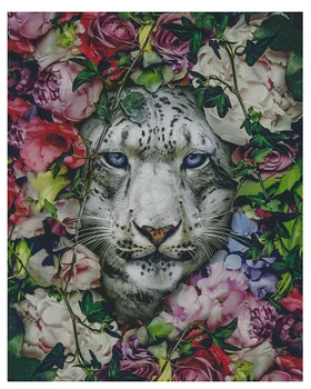 Цветы и тигровые животные высочайшего качества 14-каратные наборы для вышивания крестом без печати, искусство вышивки, Рукоделие ручной работы, домашний декор