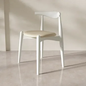 Современные и простые обеденные стулья Кухонный стул из массива дерева с дугообразной спинкой Компьютерный стул Универсальные сцены Ресторанная мебель