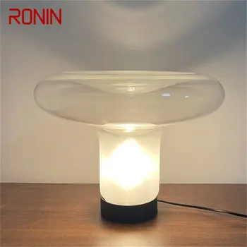 Настольная лампа RONIN Nordic, современная простая настольная лампа в виде гриба, светодиодная стеклянная домашняя декорация для прикроватной тумбочки в гостиной