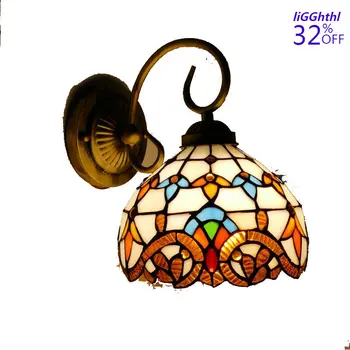 Настенный светильник Nordic Tiffany, светодиодный креативный витражный светильник-бра для гостиной, спальни, коридора, украшения дома