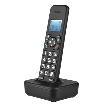Беспроводной телефон D1002B с автоответчиком, определителем вызывающего абонента / ожиданием вызова, 1,6-дюймовый ЖК-дисплей с 3 линиями, Перезаряжаемые батареи