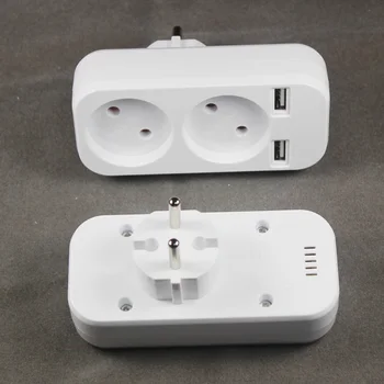 Белый 1шт Настенная Розетка USB штекер адаптер двойная Розетка для Зарядки Телефона Двойной USB Порт 5V 2A Usb Световой Индикатор