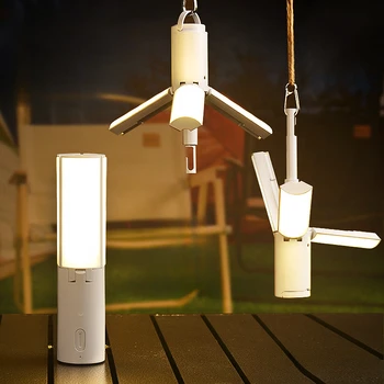 Складной светодиодный фонарь для кемпинга, USB перезаряжаемые фонари для палатки для внутреннего наружного освещения