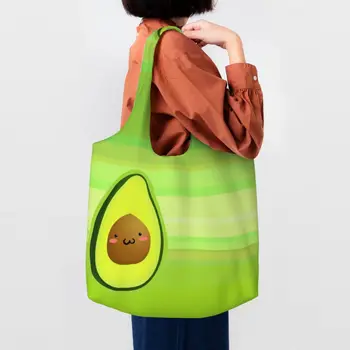 Модная Забавная сумка для покупок с Авокадо, переработанные Фрукты, Веганский холст, сумки для покупок в продуктовых магазинах, сумки для фотографий