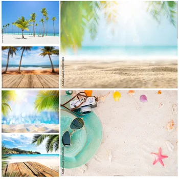 Тропическое море, пляж, Пальмы, Фон для фотосъемки, природные живописные фотофоны, Фотосессия, Фотостудия 211227-HHB 09