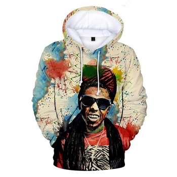 Мужская / женская толстовка с 3D принтом Lil Wayne Rapper, повседневный пуловер оверсайз, популярная толстовка, модный уличный тренд, мужская одежда