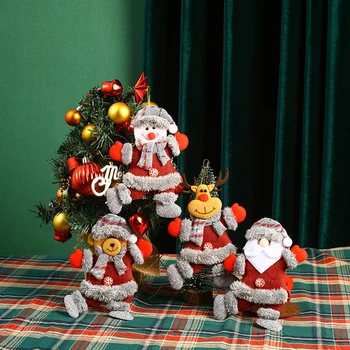 Украшения для Рождественских кукол, Танцующий Санта-Клаус, Снеговик, Лось, Рождественская Елка, Подвесная Подвеска, Веселого Рождества, Новогодние Украшения для дома