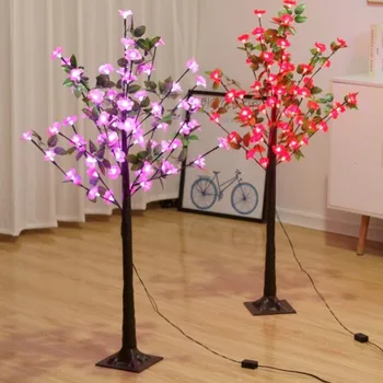 Светодиодные фонари с цветами персика Рождественская свадебная вечеринка макет сцены предложение елочных фонарей