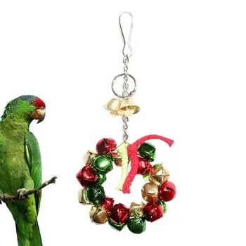Рождественская Тема Многоцветные Колокольчики Для Домашних Птиц, Ветряные Колокольчики Для Игрушки-Попугая, Железный Игрушечный Попугай, Колокольчик Для Волнистого Попугайчика