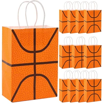 12 Шт. Подарочный пакет для подарков Баскетбольные конфеты из Крафт-бумаги Пакеты для закусок Контейнер для печенья Детский