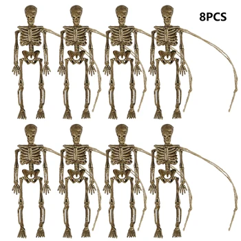 8 шт., гибкий декор для Хэллоуина, реквизит для вечеринок Ужасов, Анатомическая модель скелета человека на открытом воздухе, реалистичная Подвесная
