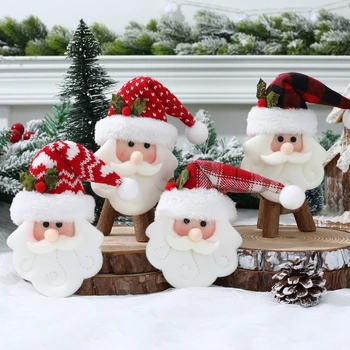 Подвески на Рождественскую Елку Санта Клаус Рождественские Украшения Рождественское Украшение 2023 для Дома Navidad Натальный Рождественский Подарок Новый Год 2024