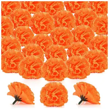 Головки цветов Календулы Оптом 100шт Головки искусственных цветов для Гирлянд Поделки Шелковые Календулы Искусственные цветы Оранжевый