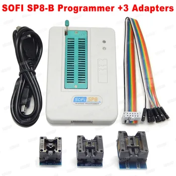 Программатор SOFI SP8-A/SP8-B + 3 Адаптера высокоскоростной USB-программатор (93/24/25/BR90/ flash eeprom) более 5000 микросхем