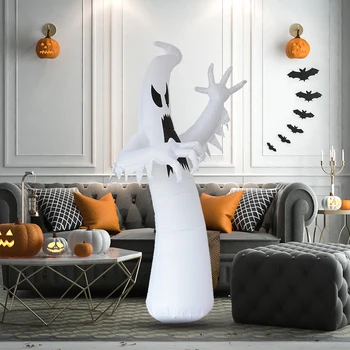 Надувной призрак высотой 12 футов, надувные игрушки для Хэллоуина, Гигантская кукла, Ветрозащитная праздничная атмосфера для вечеринки, Газон, двор, сад