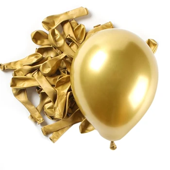 100шт Золотых хромированных латексных воздушных шаров, 5-дюймовые круглые гелиевые воздушные шары для свадьбы, годовщины выпуска, акции для душа ребенка