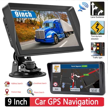 9-Дюймовый Экран Автомобильный Грузовик GPS-Навигация 256 МБ + 8G Встроенный Динамик Спутниковая Навигация Автомобильный GPS-Навигатор Карты Европы / Австралии / Северной Америки