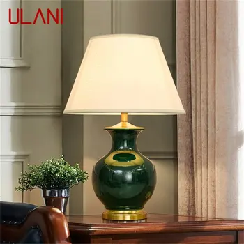 Керамические настольные лампы ULANI Зеленая Роскошная латунная настольная лампа для дома Гостиной столовой Спальни офиса
