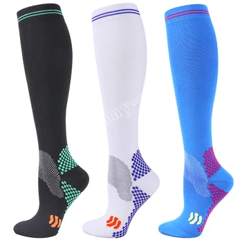 Компрессионные носки От варикозного расширения вен, снимающие усталость ног, Женские спортивные футбольные Нескользящие носки для велоспорта на открытом воздухе, повышающие эластичность Носков для бега