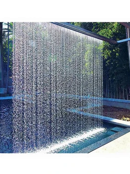 Водяная завеса, желоб для воды, водопад, прямоточный искусственный фонтан для дождя, водяная завеса и стена водного пейзажа