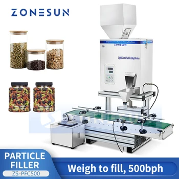 ZONESUN Автоматическая машина для розлива частиц с цифровым управлением, машина для упаковки гранул, оборудование для упаковки риса, орехов и фасоли ZS-PFC500