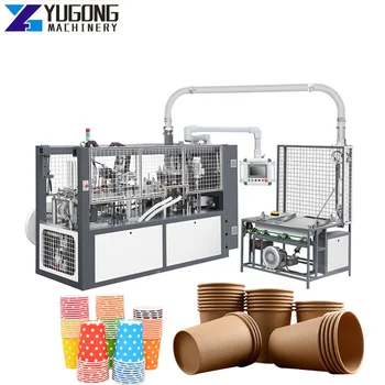 Высокоскоростная Полностью автоматическая линия по производству одноразовых бумажно-картонных стаканчиков для кофе и мороженого YG для производства стаканчиков для горячих и холодных напитков