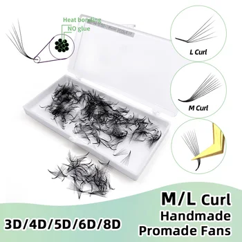 M / L Special Curl 500 Рассыпчатые Веера Promade Ручной работы, русские Объемные Веера для наращивания ресниц 3D / 4D / 5D / 6D / 8D