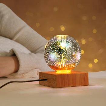 Светодиодный фейерверк, настольная лампа, подключаемый USB 3D хрустальный шар, романтические огни в виде сердца любви, Осветительные украшения, декор для вечеринки для дома