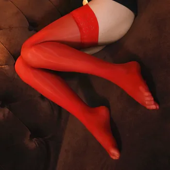 Женские сексуальные чулки с масляным блеском 8D, нескользящие чулки из блестящего атласа, расширяющие возможности носки, блестящие носки