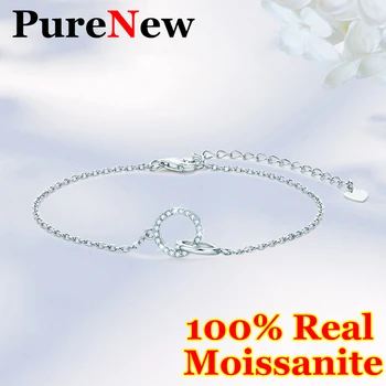 PureNew Классический женский браслет с муассанитом и бриллиантами, оригинальный браслет из муассанита из стерлингового серебра 925 пробы для женщин 2023 г.