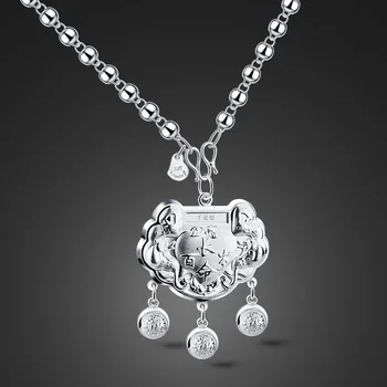 Модное ожерелье из бисера из 100% стерлингового серебра 925 пробы, женское винтажное ожерелье-чокер с подвеской в виде замка, ювелирные украшения в подарок