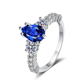 2023 Хит продаж, Новое кольцо из стерлингового Серебра S925 пробы с синим кристаллом, Европейское и Американское Персонализированное Женское кольцо с драгоценным камнем