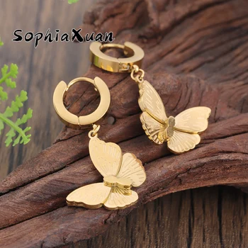 SophiaXuan, новые серьги-кольца золотого цвета, аксессуары с рисунком, серьги-бабочки, модный подарок на День рождения, модные женские серьги 2023