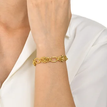 Шикарные, крутые, смелые браслеты-цепочки для женщин, стильный браслет с позолоченными звеньями из нержавеющей стали, ювелирные изделия в стиле панк-готический браслет-оберег