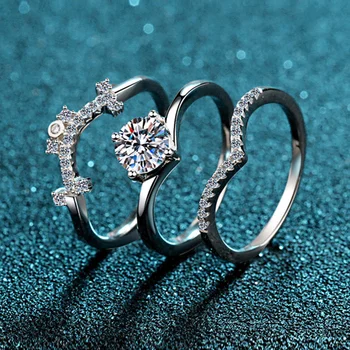 Роскошное женское кольцо с белым камнем, Классическое обручальное кольцо серебряного цвета, хрустальные обручальные кольца для женщин
