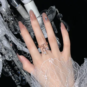 Ювелирные изделия с бриллиантовой микро-инкрустацией, кольцо для ключей, женская дизайнерская цепочка, кольцо для указательного пальца оптом