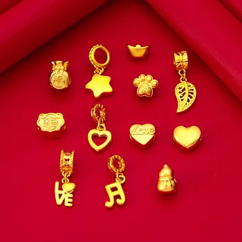 Подвеска из твердого золота, счеты, позолоченное ожерелье Ruyi, браслет, подвеска на веревке, подвеска для рук, ювелирные изделия из бисера, женское рейки, роскошь