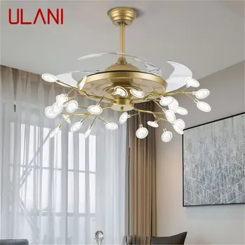 ULANI Новый Потолочный вентилятор, Невидимая лампа с дистанционным управлением, современный ретро-светильник для домашнего ресторана