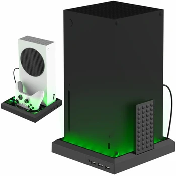 Игровые аксессуары для XBoxSeries X/S Подставка для консоли со светодиодной подсветкой RGB, USB-порт, подсветка консоли