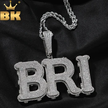 Изготовленные на заказ начальные буквы THE BLING KING с сердечком, обрамляющим ожерелье с подвеской из кубического циркония с микроразложением, ювелирные изделия в стиле хип-хоп