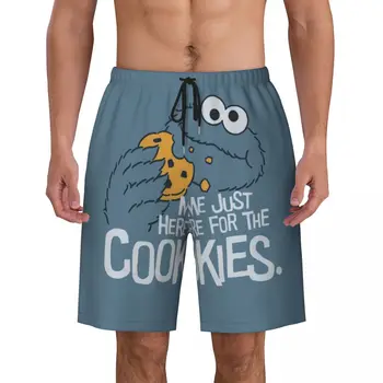 Изготовленные на Заказ Плавки Cookie Monster Мужские Быстросохнущие Пляжные Шорты Cartoon Sesame Street Купальники Boardshorts