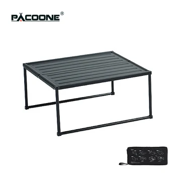PACOONE Открытый Складной Многофункциональный стол для пикника, Стол для кемпинга, Портативный алюминиевый столик для пикника на лобовом стекле
