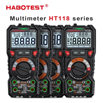 HABOTEST HT118A/C/D 6000 отсчетов HT118E 20000 отсчетов Цифровой мультиметр NCV Hz Ture RMS AC/DC Высокоточный Мультиметр-тестер