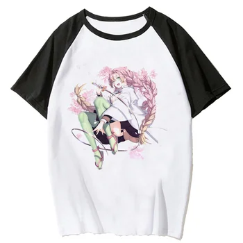Demon Slayer Mitsuri, топ, женская футболка в стиле харадзюку, аниме, уличная одежда для девочек, забавная одежда