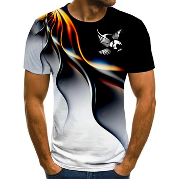 Модная летняя футболка с короткими рукавами С изображением Орла 3d, футболка, Дышащая Уличная Повседневная футболка в стиле 2023, Новая мужская футболка