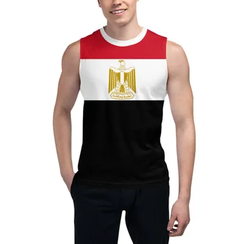 Футболка без рукавов с изображением флага Египта, 3D Мужская футболка для мальчиков, майки для спортзалов, джоггеры для фитнеса, баскетбольный тренировочный жилет