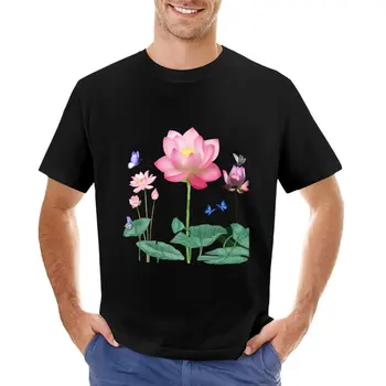 Футболка Pink lotus с графическим рисунком, мужские футболки