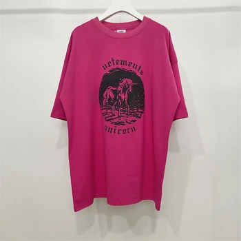 Мужская одежда Vetements, футболка с надписью Unicorn Foam, Мужская Женская футболка Оверсайз, топы, футболка VTM