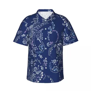 Гавайская рубашка с 3D принтом Пейсли, мужская одежда, свободные дышащие мужские рубашки, Летняя мужская рубашка, мужская одежда с коротким рукавом