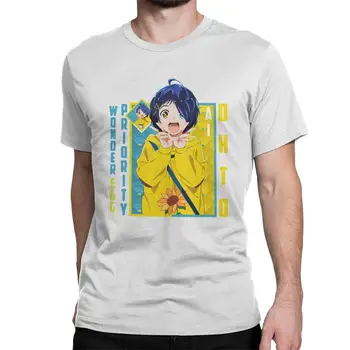 Мужские футболки Wonder Egg Priority Ai Ohto, винтажные футболки из чистого хлопка, футболки с аниме с коротким рукавом, топы с круглым вырезом, большие размеры